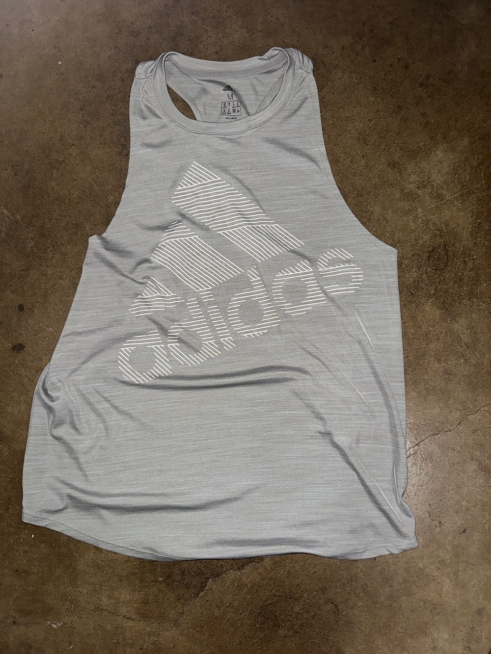 adidas Light Gray Athletic Logo Tank